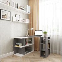 Угловой поворотный стол ДОМУС СТР08 135x50 см белый/серый левый Угловой поворотный стол ДОМУС СТР08 135x50 см белый/серый левый