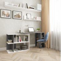 Угловой поворотный стол ДОМУС СТР08 120x50 см белый/серый левый купить в Минске