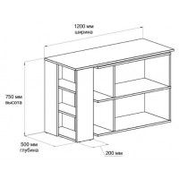 Угловой поворотный стол ДОМУС СТР08 120x50 см белый/серый левый купить в Минске