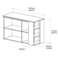 Угловой поворотный стол ДОМУС СТР08 120x50 см белый/серый правый купить в Минске