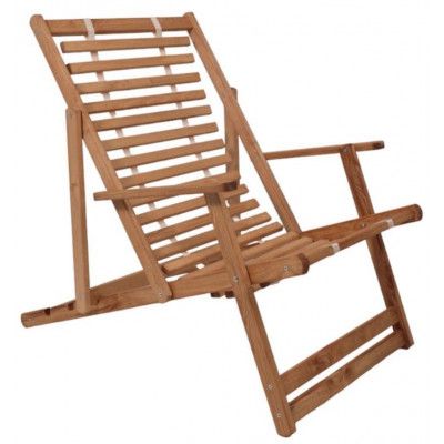 Кресло-шезлонг с подлокотниками DYATEL сиденье из дерева сосна (цвет дуб)