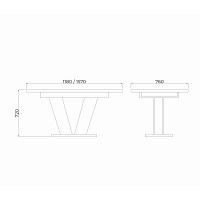 Стол KAI раздвижной, 1180*(1570)*720*760 белый структурный купить в Минске