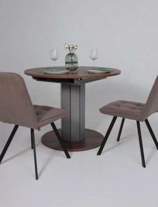 Стол Элигард Ontario (Онтарио) 1000(1300)*760*1000 дуб нокс/дымчатый алмаз купить в Минске