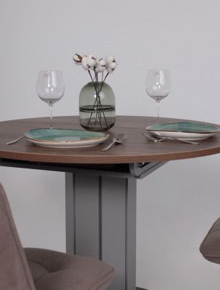 Стол Элигард Ontario (Онтарио) 1000(1300)*760*1000 дуб нокс/дымчатый алмаз купить в Минске