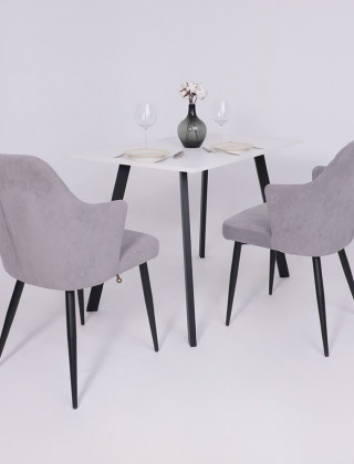 Стол SOLO (Соло) 1020*670*740 белый структурный/черный купить в Минске