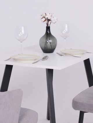 Стол SOLO (Соло) 1020*670*740 белый структурный/черный купить в Минске