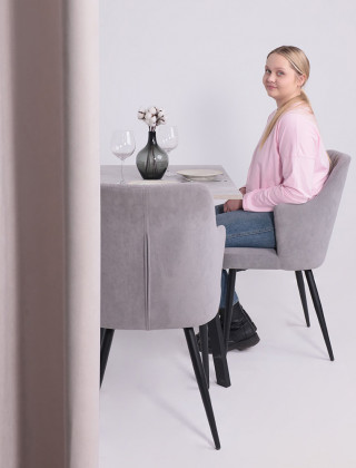 Стол SOLO (Соло) 1020*670*740 бетон/черный купить в Минске