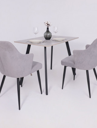 Стол SOLO (Соло) 1020*670*740 бетон/черный купить в Минске