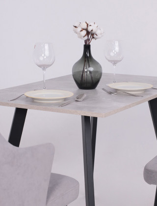 Стол SOLO (Соло) 1020*670*740 бетон/черный купить в Минске