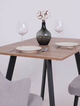 Стол SOLO (Соло) 1020*670*740 дуб велингтон/черный купить в Минске