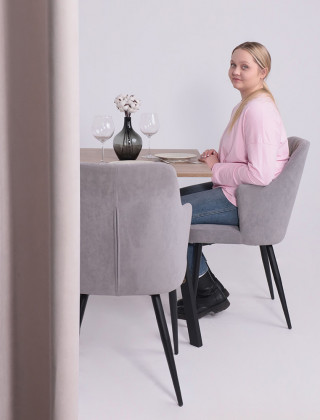 Стол SOLO (Соло) 1020*670*740 дуб велингтон/черный купить в Минске