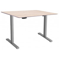 Стол с регулируемой высотой Wooden Electric Desk Slim Grey 130*75*2,7 см (массив дерева) (скошенный край)