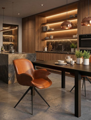 Обеденное кресло Everprof Aurora Экокожа Коричневый купить в Минске