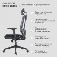 Кресло Evolution ERGO BLISS Grey серый купить в Минске