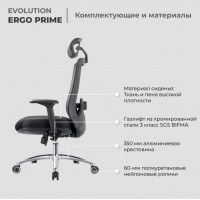 Кресло Evolution ERGO PRIME Sky Blue голубой купить в Минске