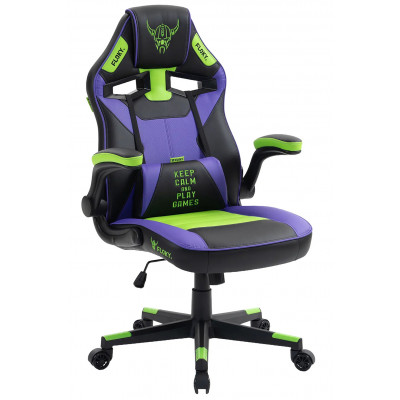Кресло геймерское FLOKY Asgard Purple-Green черный/фиолетовый/зеленый купить в Минске
