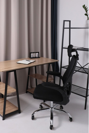Живые фото Кресло AksHome MILAN (Милан) CHROME ткань/сетка черный