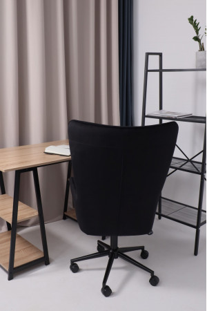 Живые фото Кресло BELLA (Белла) XL black Seven 035 велюр/черный