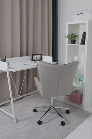 Живые фото Кресло AksHome BELLA chrome  Seven 324 велюр/серый