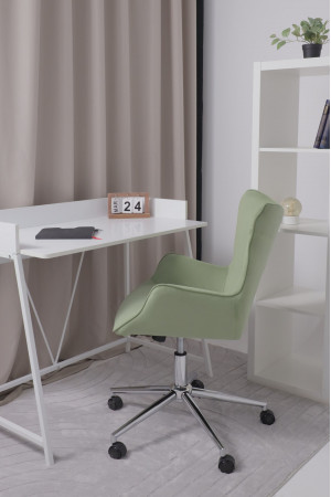 Живые фото Кресло AksHome BELLA chrome Velluto 30 велюр/оливковый