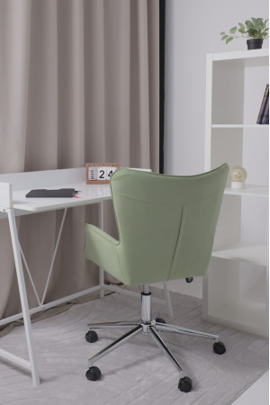 Живые фото Кресло AksHome BELLA chrome Velluto 30 велюр/оливковый