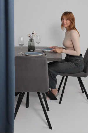 Живые фото Стул Rommy b28 antracite lux/черный