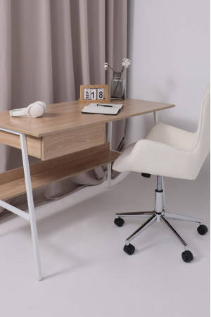Живые фото Кресло AksHome BELLA chrome Buble White 15 букле/белый