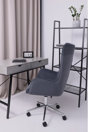 Живые фото Кресло BELLA (Белла) XL Chrome Kiton 713 Graphite велюр/графит