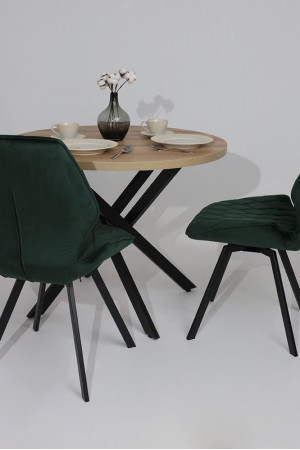Живые фото Стул поворотный Rafael M-R 360 d13 DARK GREEN LUX/черный