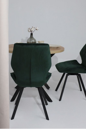 Живые фото Стул поворотный Rafael M-R 360 d13 DARK GREEN LUX/черный