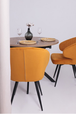 Живые фото Стул поворотный Rob-R1 d16 ochre lux/черный