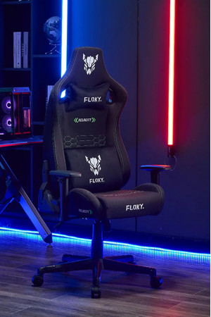 Живые фото Кресло геймерское FLOKY Velocity Black черный