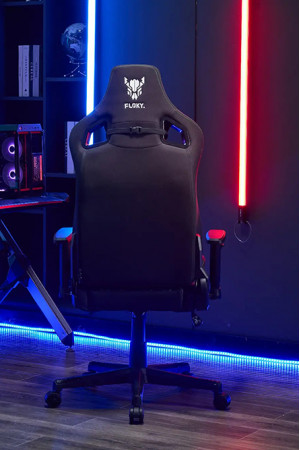 Живые фото Кресло геймерское FLOKY Velocity Black черный