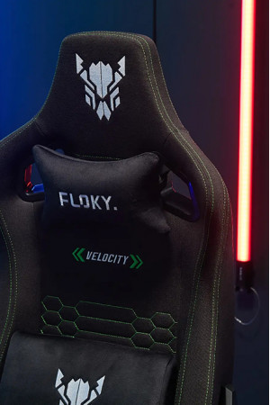 Живые фото Кресло геймерское FLOKY Velocity Black черный