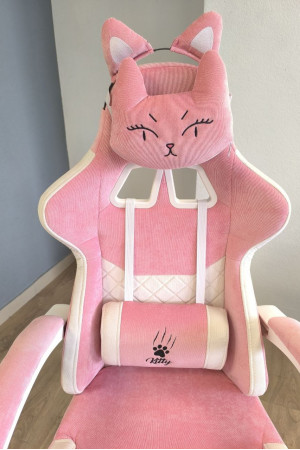 Живые фото Кресло Бюрократ Knight Kitty W розовый