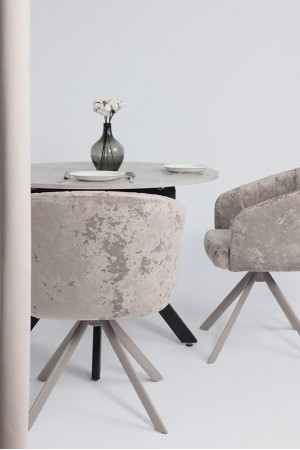 Живые фото Стул поворотный SHELLY-R 360 m04 GREY BEIGE LUX/капучино