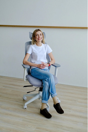 Живые фото Кресло SPARX Ghost White/Grey белый/серый
