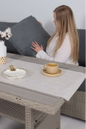 Живые фото Комплект садовой мебели Akshome ZESTY (диван 2 шт., стол 1 шт., пуф 2 шт.) серый