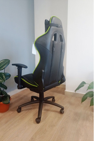 Живые фото Кресло AksHome IRON (Айрон) салатовый/черный