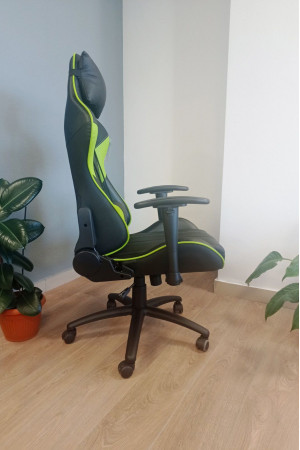 Живые фото Кресло AksHome IRON (Айрон) салатовый/черный