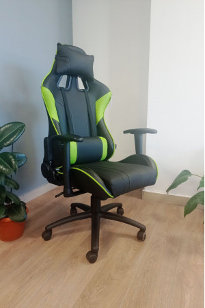 Живые фото Кресло AksHome IRON (Айрон) салатовый/черный
