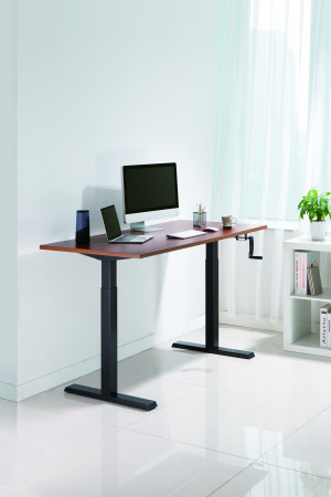 Живые фото Стол с регулируемой высотой Manual Desk Black 136*80*3,6 см