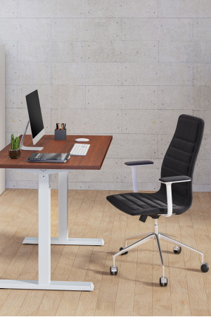 Живые фото Стол с регулируемой высотой Electric Desk Compact White 138*80*1,8
