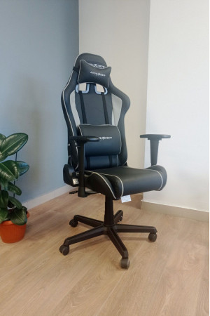 Живые фото Кресло DXRACER OH/P08/NG серый/черный