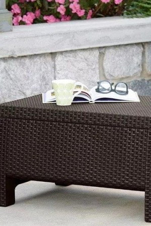 Живые фото Столик журнальный Corfu Table коричневый