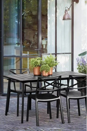 Живые фото Стол уличный Metal Outdoor черный