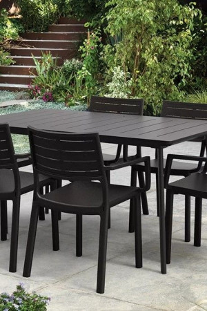 Живые фото Стол уличный Metal Outdoor черный
