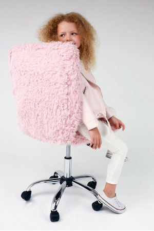 Живые фото Кресло AksHome FLUFFY (флуффи) розовый