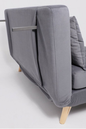 Живые фото Диван ЭЛЛИ 140 двухместный серый Велютто люкс 32 / бук