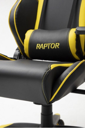 Живые фото Кресло Akshome Raptor (Раптор) черный+желтый